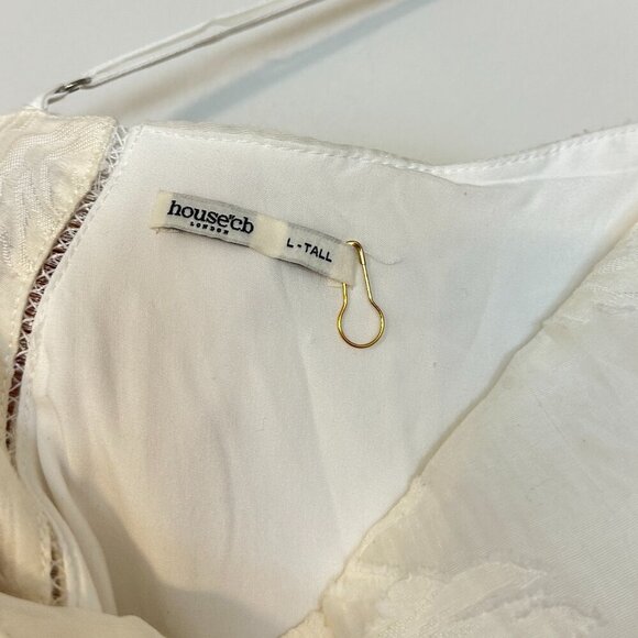 HOUSE OF CB Serenita Jacquard Fit & Flare Cocktail Minidress in Cream Large Tall - Picture 7 of 16